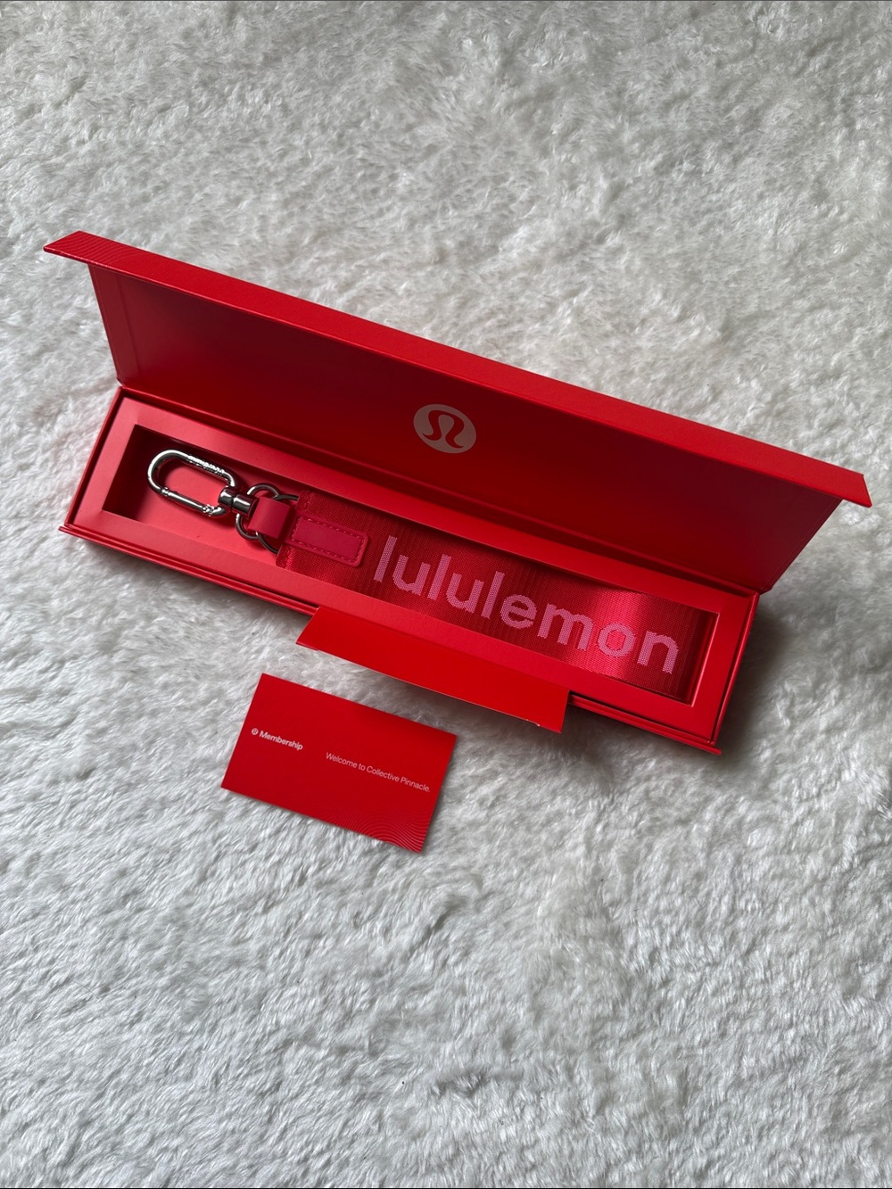 lululemon athletica Red Logo Never Lost Keychain Strap with Silver Hardware - Picture 2 of 5